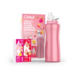 Cirkul 32oz Rose Gold Stainless Steel Water Bottle Starter Kit with Rose Gold Lid and 2 Flavor Cartridges