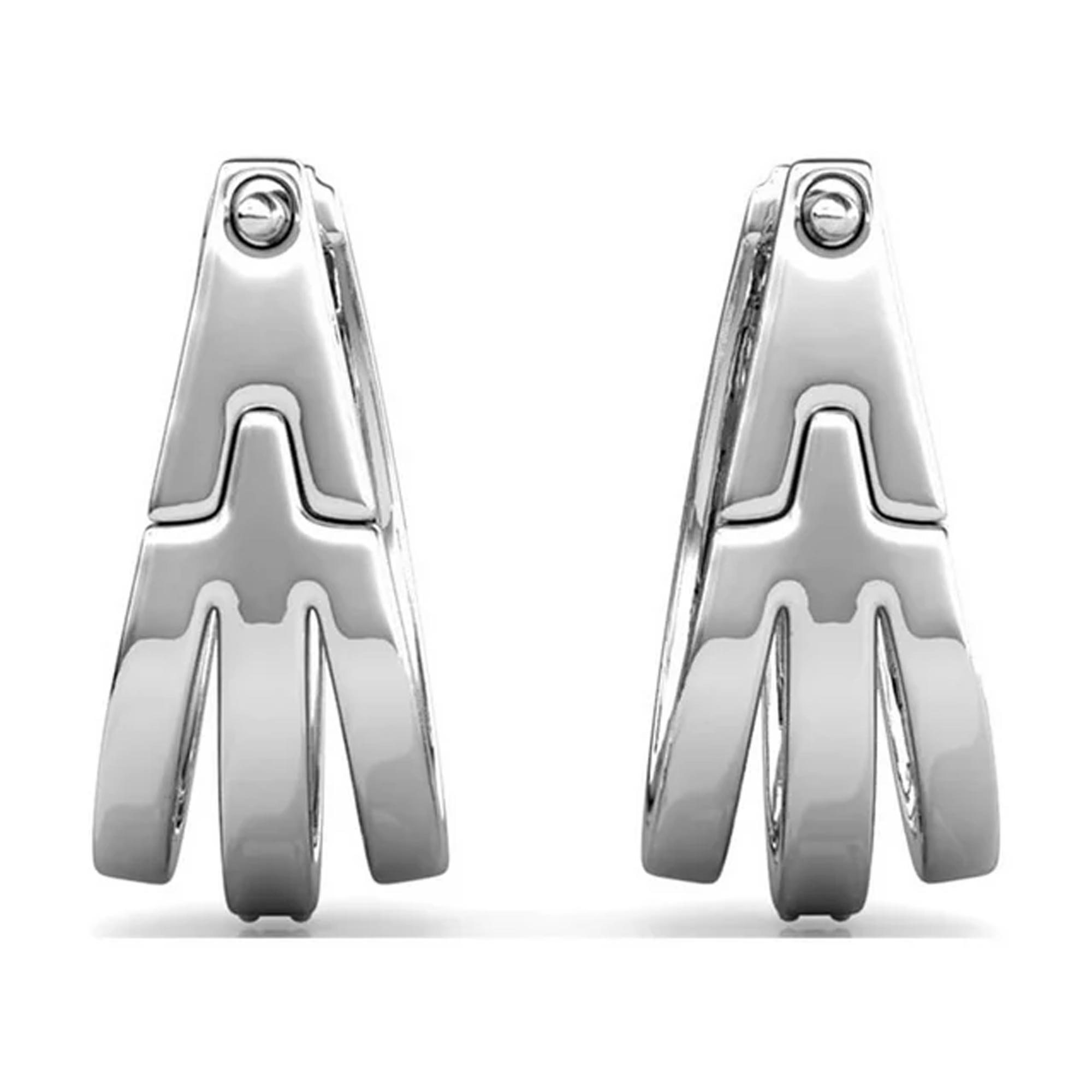 Cate & Chloe Madison 18k White Gold Hoop Earrings with Swarovski Crystals - Image 3